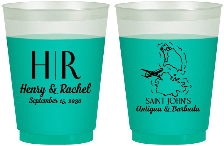 Custom Wedding 16 oz Color Changing Frosted Cups - Antigua And Barbuda | 502