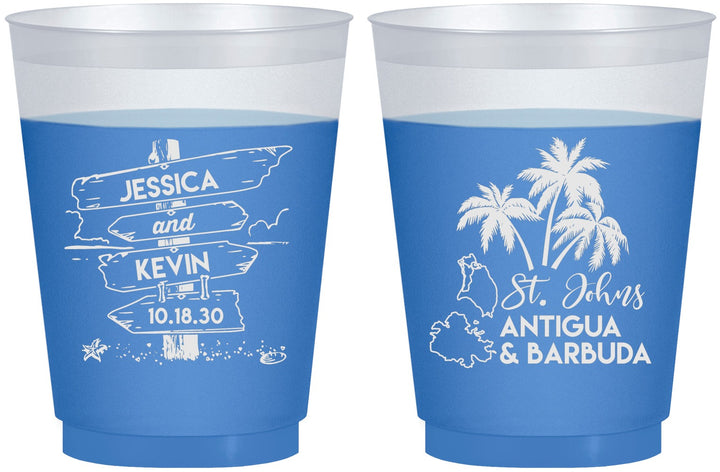 Custom Wedding 16 oz Color Changing Frosted Cups - Antigua And Barbuda | 503