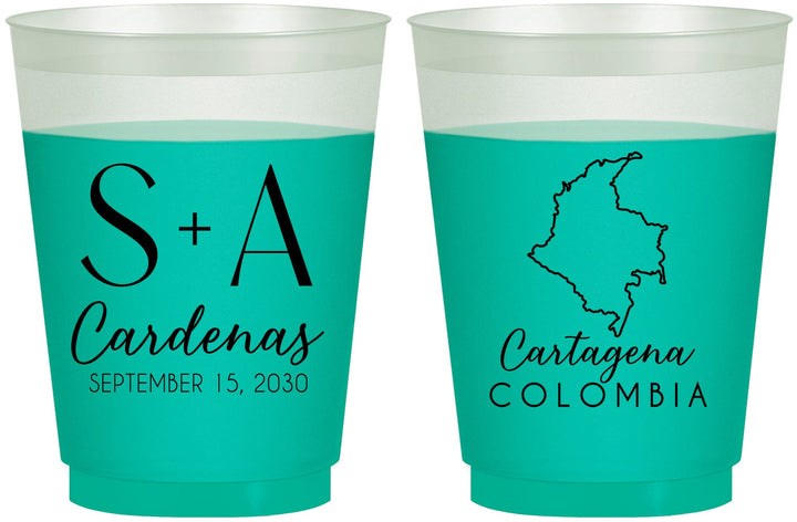 Custom Wedding 16 oz Color Changing Frosted Cups - Colombia | 516