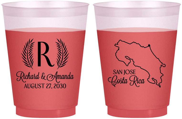 Custom Wedding 16 oz Color Changing Frosted Cups - Costa Rica | 518
