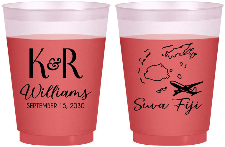 Custom Wedding 16 oz Color Changing Frosted Cups - Fiji | 524