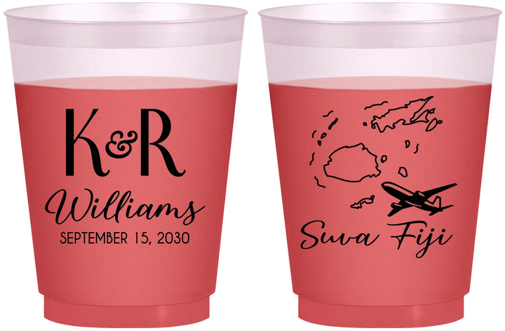Custom Wedding 16 oz Color Changing Frosted Cups - Fiji | 524