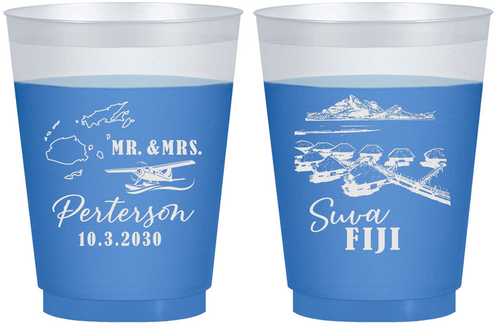 Custom Wedding 16 oz Color Changing Frosted Cups - Fiji | 525
