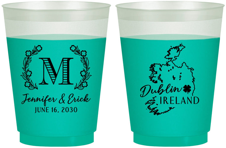 Custom Wedding 16 oz Color Changing Frosted Cups - Ireland | 528