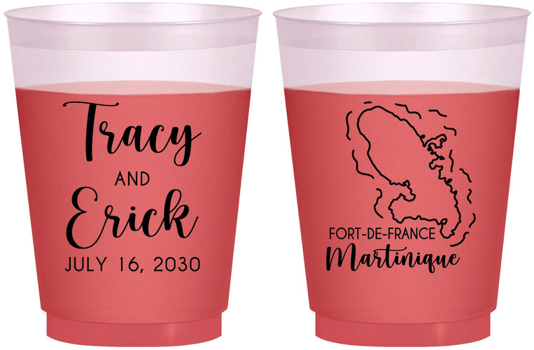 Custom Wedding 16 oz Color Changing Frosted Cups - Martinique | 532