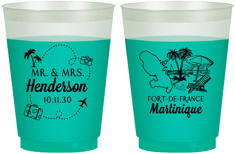 Custom Wedding 16 oz Color Changing Frosted Cups - Martinique | 533