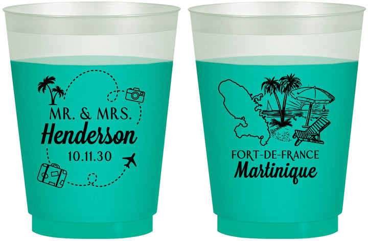 Custom Wedding 16 oz Color Changing Frosted Cups - Martinique | 533