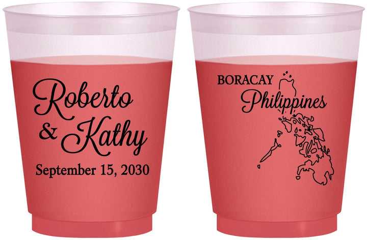 Custom Wedding 16 oz Color Changing Frosted Cups - Philippines | 536
