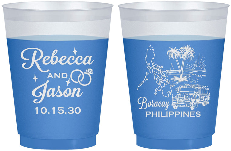 Custom Wedding 16 oz Color Changing Frosted Cups - Philippines | 537