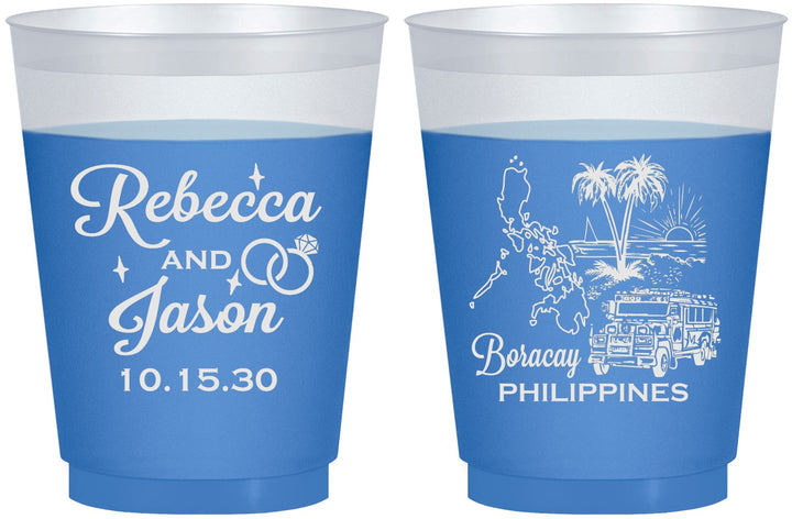 Custom Wedding 16 oz Color Changing Frosted Cups - Philippines | 537