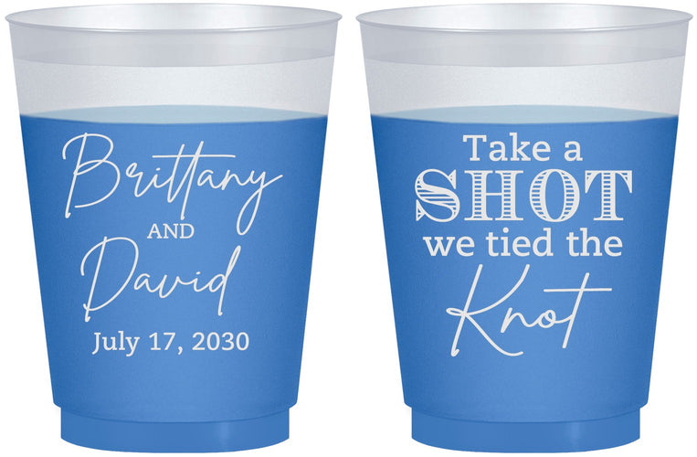 Custom Wedding 16 oz Color Changing Frosted Cups - Take A Shot We Tied The Knot | 550