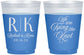 Custom Wedding 16 oz Color Changing Frosted Cups - Monogram Tying Knot | 559