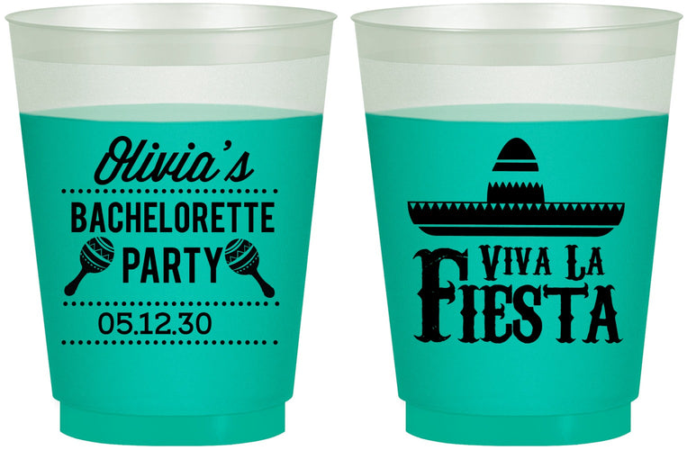 Custom Bachelorette 16 oz Color Changing Frosted Cups - Viva La Fiesta | 60001