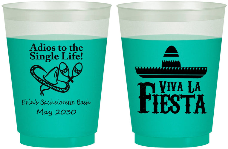 Custom Bachelorette 16 oz Color Changing Frosted Cups - Viva La Fiesta | 60005