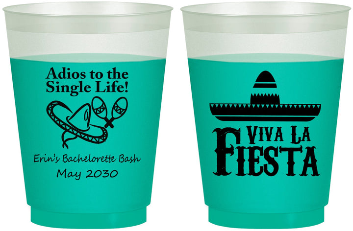 Custom Bachelorette 16 oz Color Changing Frosted Cups - Viva La Fiesta | 60005