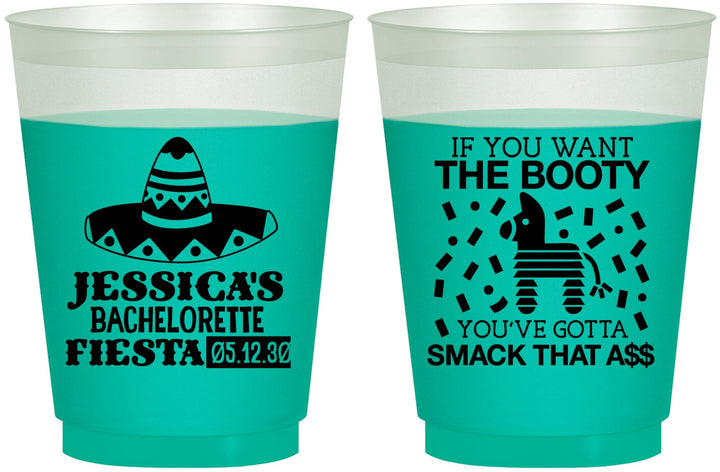 Custom Bachelorette 16 oz Color Changing Frosted Cups - Mexico Fiesta | 60006