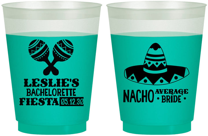 Custom Bachelorette 16 oz Color Changing Frosted Cups - Nacho Average Bride | 60007