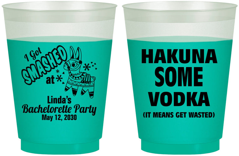 Custom Bachelorette 16 oz Color Changing Frosted Cups - Mexico Fiesta | 60008