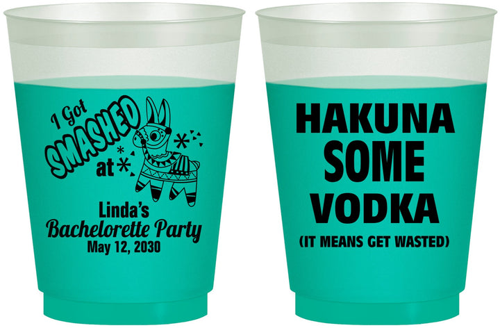 Custom Bachelorette 16 oz Color Changing Frosted Cups - Mexico Fiesta | 60008