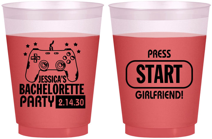 Custom Bachelorette 16 oz Color Changing Frosted Cups - Video Games | 60009