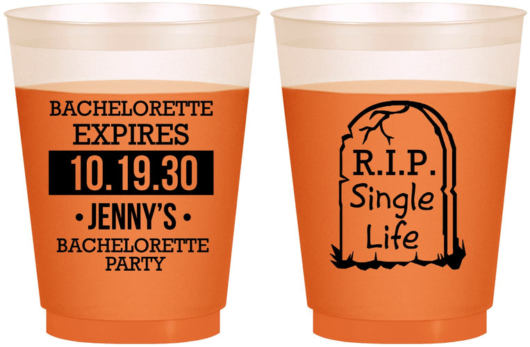 Custom Bachelorette 16 oz Color Changing Frosted Cups - Rip Single Life | 60014