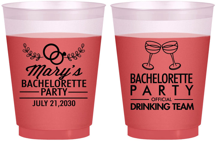 Custom Bachelorette 16 oz Color Changing Frosted Cups - Official Drink Team | 60017