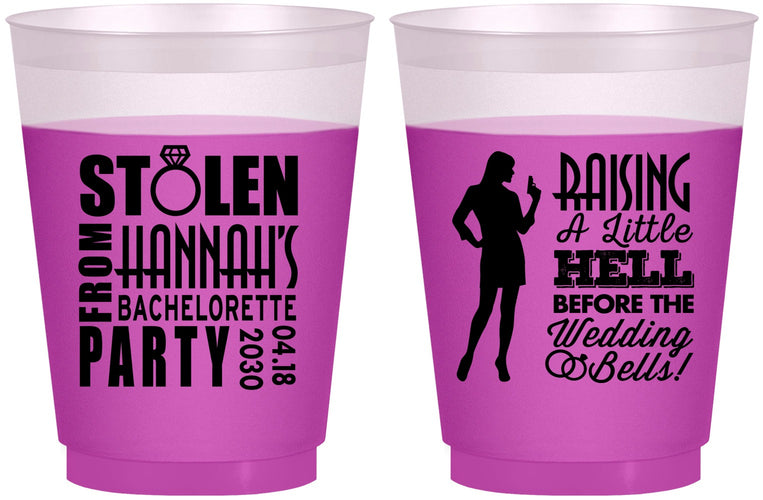 Custom Bachelorette 16 oz Color Changing Frosted Cups - Raising A Little Hell | 60020