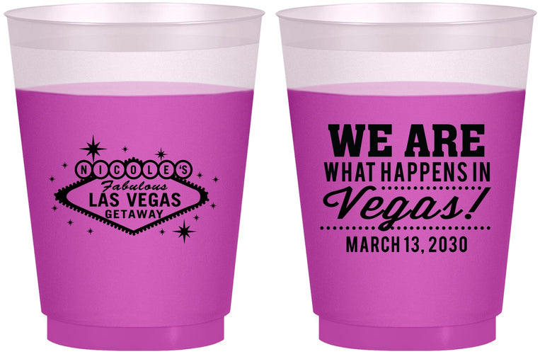Custom Bachelorette 16 oz Color Changing Frosted Cups - Las Vegas | 60029