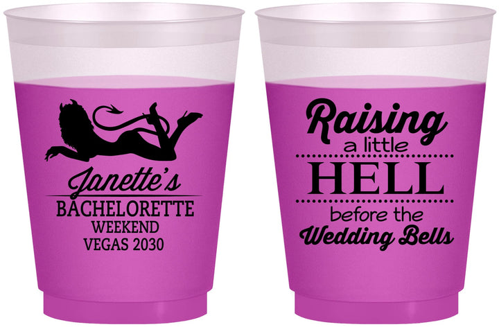Custom Bachelorette 16 oz Color Changing Frosted Cups - Raising A Little Hell | 60030