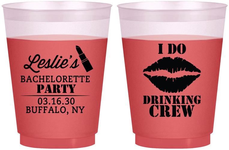 Custom Bachelorette 16 oz Color Changing Frosted Cups - I Do Drinking Team | 60031