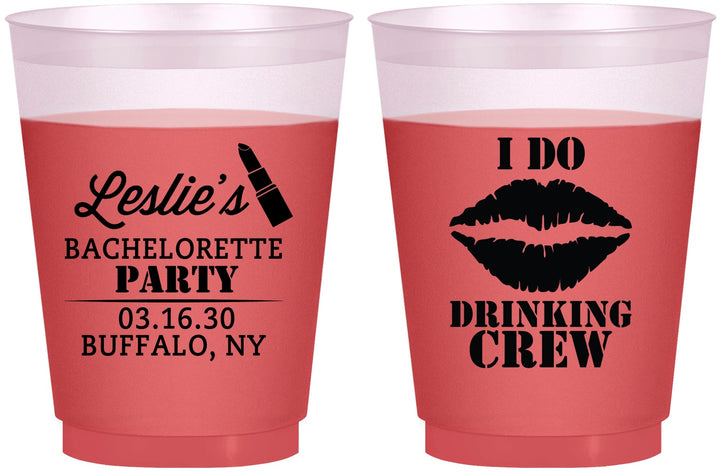 Custom Bachelorette 16 oz Color Changing Frosted Cups - I Do Drinking Team | 60031