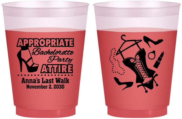 Custom Bachelorette 16 oz Color Changing Frosted Cups - Last Walk | 60032