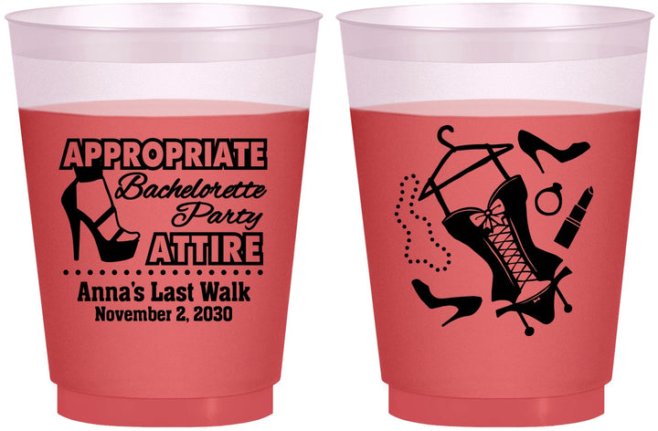 Custom Bachelorette 16 oz Color Changing Frosted Cups - Last Walk | 60032