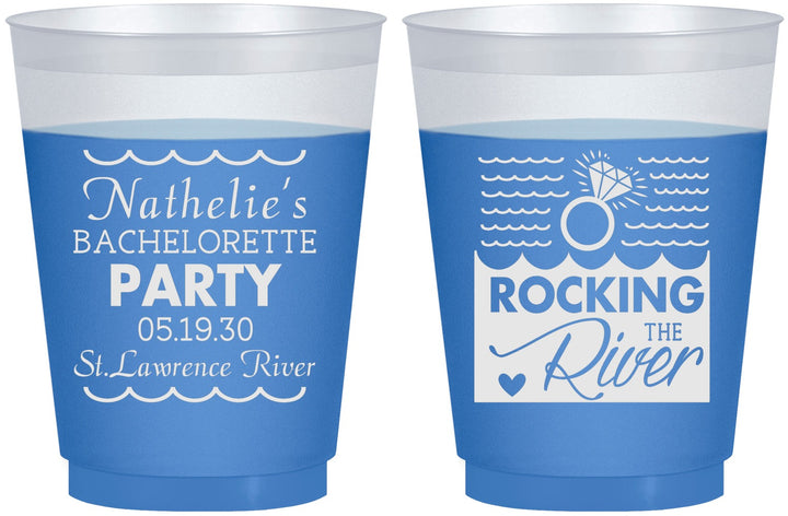 Custom Bachelorette 16 oz Color Changing Frosted Cups - Rocking The River | 60033