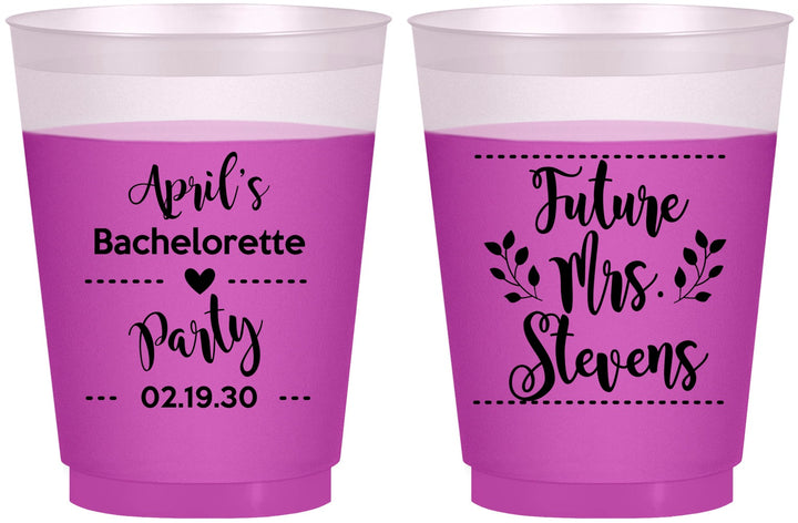 Custom Bachelorette 16 oz Color Changing Frosted Cups - Future Mrs | 60037