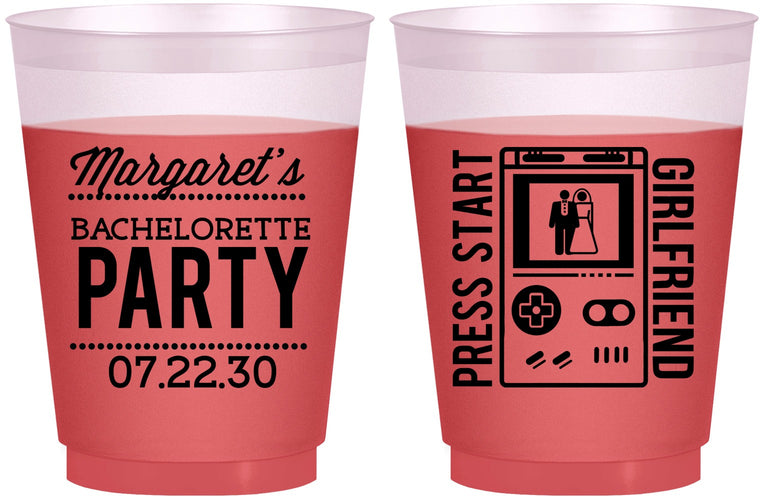 Custom Bachelorette 16 oz Color Changing Frosted Cups - Video Games | 60039