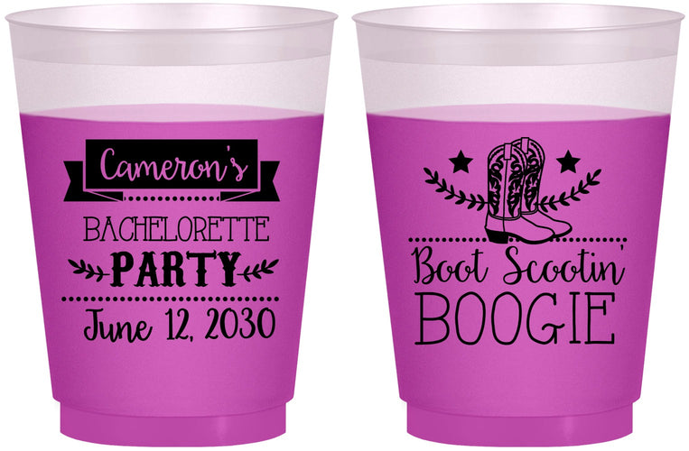 Custom Bachelorette 16 oz Color Changing Frosted Cups - Cowgirl | 60040