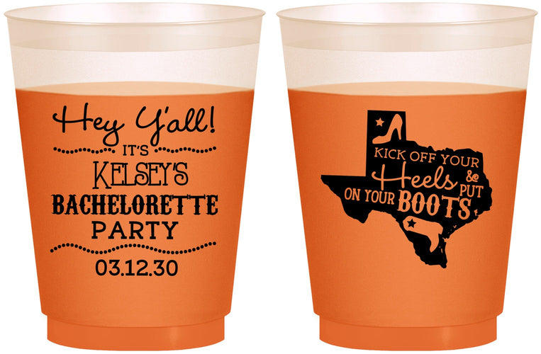 Custom Bachelorette 16 oz Color Changing Frosted Cups - Texas Cowgirl | 60041