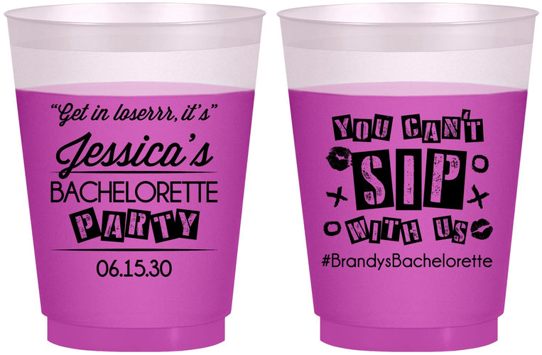 Custom Bachelorette 16 oz Color Changing Frosted Cups - Cant Sip With Us | 60051