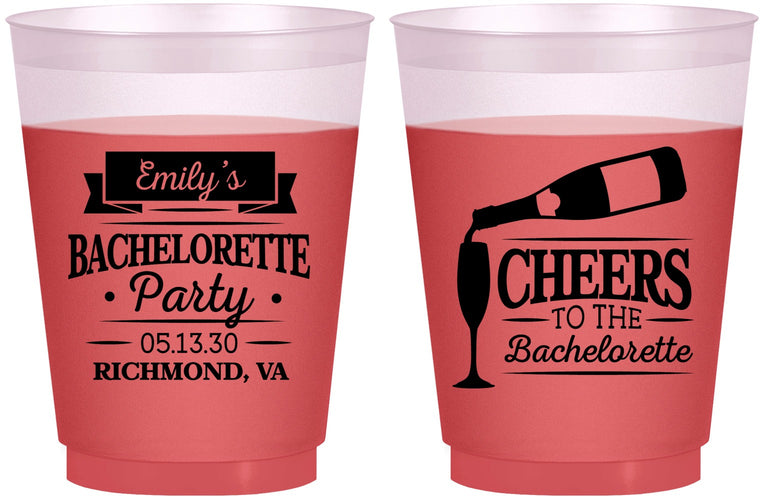 Custom Bachelorette 16 oz Color Changing Frosted Cups - Cheers | 60052
