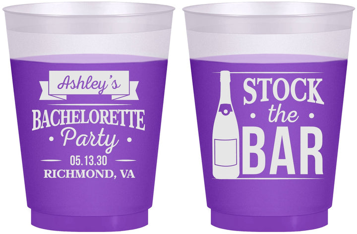 Custom Bachelorette 16 oz Color Changing Frosted Cups - Stock The Bar | 60053