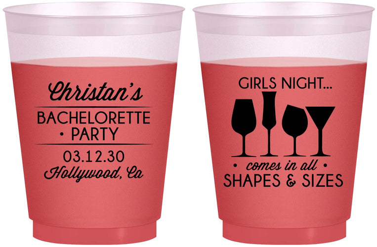 Custom Bachelorette 16 oz Color Changing Frosted Cups - Girls Night | 60054