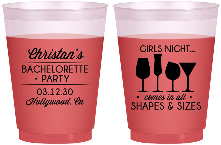 Custom Bachelorette 16 oz Color Changing Frosted Cups - Girls Night | 60054