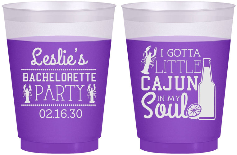 Custom Bachelorette 16 oz Color Changing Frosted Cups - Little Cajun In My Soul | 60058
