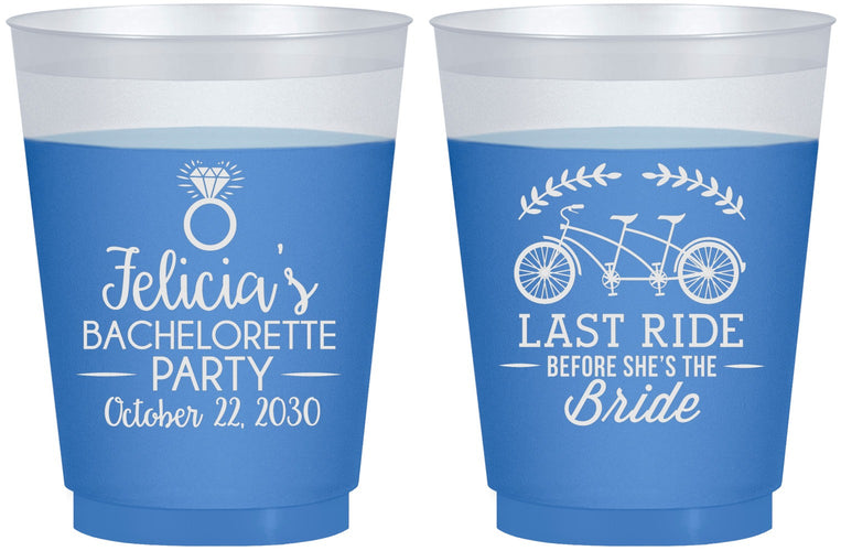 Custom Bachelorette 16 oz Color Changing Frosted Cups - Last Ride Before Bride | 60073