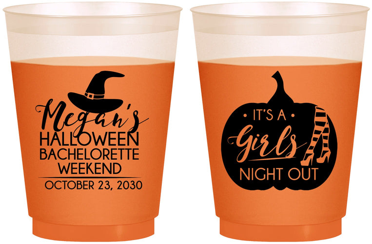 Custom Bachelorette 16 oz Color Changing Frosted Cups - Halloween Girls Night Out | 60077