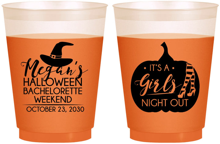 Custom Bachelorette 16 oz Color Changing Frosted Cups - Halloween Girls Night Out | 60077