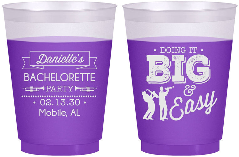 Custom Bachelorette 16 oz Color Changing Frosted Cups - New Orleans | 60084