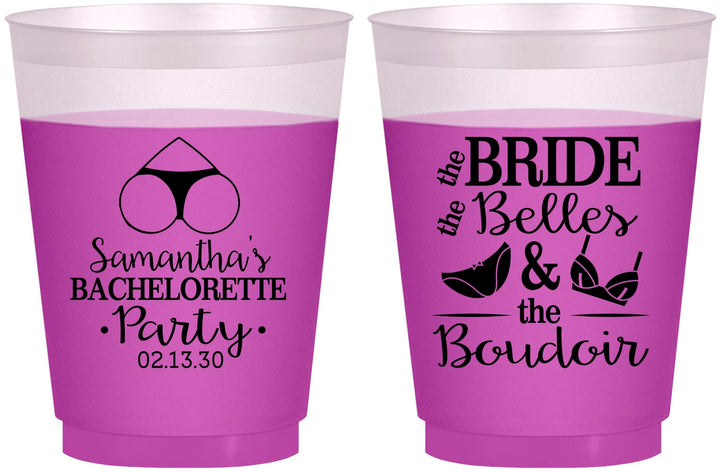 Custom Bachelorette 16 oz Color Changing Frosted Cups - Brides Bells Boudoir | 60085