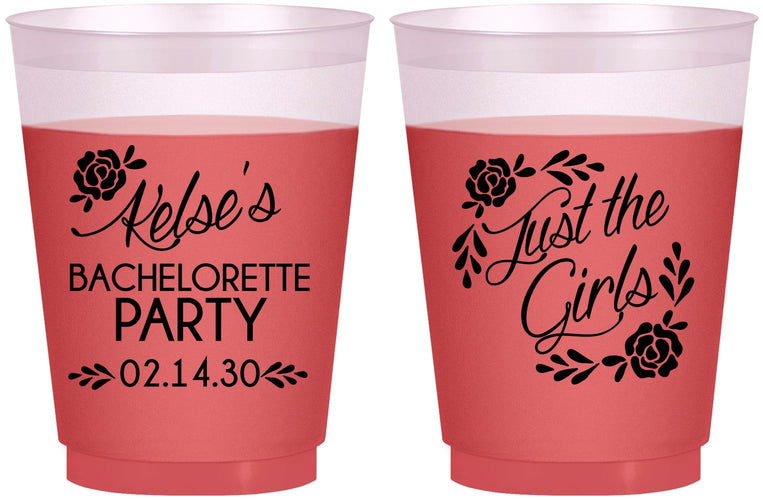 Custom Bachelorette 16 oz Color Changing Frosted Cups - Just The Girls | 60089